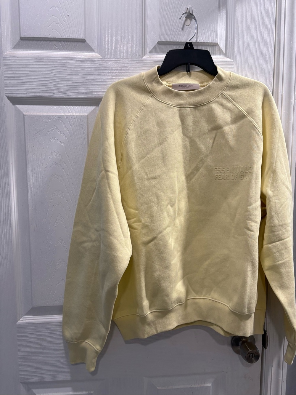 Essentials Men's Pale Yellow Crewneck Sweatshirt